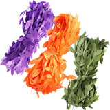 Max 30 Meters Artificial Fabric Leaf Garland Ribbon Trims Purple Green Orange