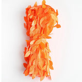 Max 30 Meters Artificial Fabric Leaf Garland Ribbon Trims Purple Green Orange