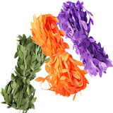 Max 30 Meters Artificial Fabric Leaf Garland Ribbon Trims Purple Green Orange