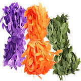 Max 30 Meters Artificial Fabric Leaf Garland Ribbon Trims Purple Green Orange
