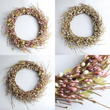 Max Handmade Straw Flower Wreath Natural Wreath Farmhouse Garland Milk White