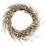 Max Handmade Straw Flower Wreath Natural Wreath Farmhouse Garland Milk White