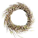 Max Handmade Straw Flower Wreath Natural Wreath Farmhouse Garland Milk White