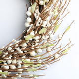 Max Handmade Straw Flower Wreath Natural Wreath Farmhouse Garland Milk White