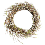 Max Handmade Straw Flower Wreath Natural Wreath Farmhouse Garland Milk White
