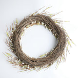 Max Handmade Straw Flower Wreath Natural Wreath Farmhouse Garland Milk White