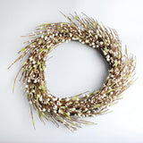 Max Handmade Straw Flower Wreath Natural Wreath Farmhouse Garland Milk White