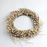 Max Handmade Straw Flower Wreath Natural Wreath Farmhouse Garland Milk White