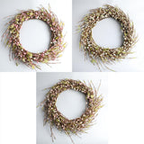Max Handmade Straw Flower Wreath Natural Wreath Farmhouse Garland Milk White