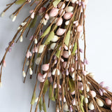 Max Handmade Straw Flower Wreath Natural Wreath Farmhouse Garland Light Pink