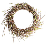 Max Handmade Straw Flower Wreath Natural Wreath Farmhouse Garland Light Pink