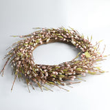Max Handmade Straw Flower Wreath Natural Wreath Farmhouse Garland Light Pink