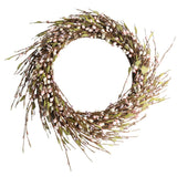 Max Handmade Straw Flower Wreath Natural Wreath Farmhouse Garland Light Pink