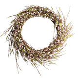 Max Handmade Straw Flower Wreath Natural Wreath Farmhouse Garland Light Pink