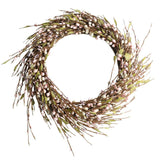 Max Handmade Straw Flower Wreath Natural Wreath Farmhouse Garland Light Pink