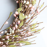 Max Handmade Straw Flower Wreath Natural Wreath Farmhouse Garland Light Pink