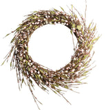 Max Handmade Straw Flower Wreath Natural Wreath Farmhouse Garland Light Pink