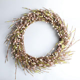 Max Handmade Straw Flower Wreath Natural Wreath Farmhouse Garland Light Pink