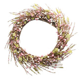 Max Handmade Straw Flower Wreath Natural Wreath Farmhouse Garland Pink