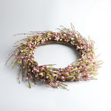 Max Handmade Straw Flower Wreath Natural Wreath Farmhouse Garland Pink