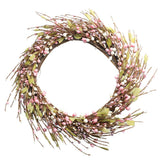 Max Handmade Straw Flower Wreath Natural Wreath Farmhouse Garland Pink