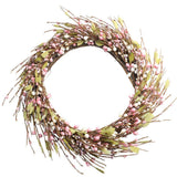 Max Handmade Straw Flower Wreath Natural Wreath Farmhouse Garland Pink