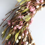 Max Handmade Straw Flower Wreath Natural Wreath Farmhouse Garland Pink