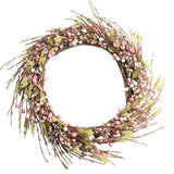 Max Handmade Straw Flower Wreath Natural Wreath Farmhouse Garland Pink