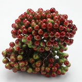 Max 200 Pieces Artificial Foam Holly Berry Flower Pearl Double Head Decor Green