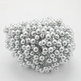 Max 200 Pieces Artificial Foam Holly Berry Flower Pearl Double Head Decor Sliver
