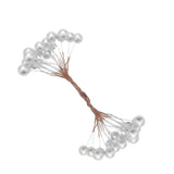 Max 200 Pieces Artificial Foam Holly Berry Flower Pearl Double Head Decor Sliver