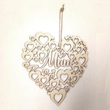 Max Wooden Mum Heart Shapes Hanging Plaque Mothers Day Gift Wall Door Home Decor