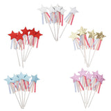 Max 5 Pieces Star Cake Toppers Birthday Wedding Cake Decor Party Suply Silver