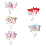 Max 5 Pieces Star Cake Toppers Birthday Wedding Cake Decor Party Suply Silver