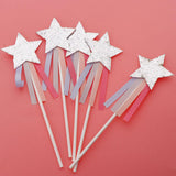 Max 5 Pieces Star Cake Toppers Birthday Wedding Cake Decor Party Suply Silver