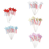 Max 5 Pieces Star Cake Toppers Birthday Wedding Cake Decor Party Suply Silver