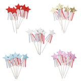 Max 5 Pieces Star Cake Toppers Birthday Wedding Cake Decor Party Suply Silver