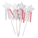 Max 5 Pieces Star Cake Toppers Birthday Wedding Cake Decor Party Suply Silver