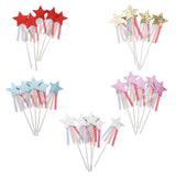 Max 5 Pieces Star Cake Toppers Birthday Wedding Cake Decor Party Suply Silver