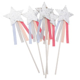 Max 5 Pieces Star Cake Toppers Birthday Wedding Cake Decor Party Suply Silver