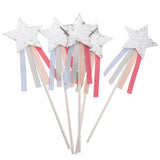 Max 5 Pieces Star Cake Toppers Birthday Wedding Cake Decor Party Suply Silver