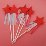 5 Pieces Star Cake Toppers Birthday Wedding Cake Decor Party Suply Red