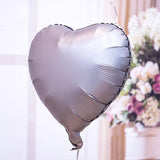 Max 18 inch Heart Shaped Foil Mylar Balloons Wedding Decoration Silver gray