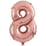 Max Rose Gold Number Crown Latex Balloons Column Set Party Decoration Number 8