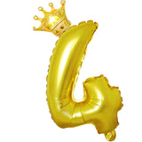 Golden Digital Crown Aluminum Foil Balloon Birthday Balloon Set E