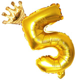 Golden Digital Crown Aluminum Foil Balloon Birthday Balloon Set F
