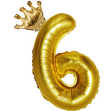 Golden Digital Crown Aluminum Foil Balloon Birthday Balloon Set G