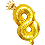 Golden Digital Crown Aluminum Foil Balloon Birthday Balloon Set H