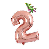 Rose Gold Number Balloon Helium Foil Dragon Balloon Party Decors Number 2