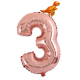 Max Rose Gold Number Aluminum Film Balloon+Mini Dragon Birthday Party Decor 3
